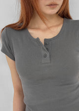 [MADE] Easy Henry Neck Short Sleeve Tee (Built-in Cap)