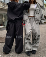 Wanted Lettering Crop Hood Zip-Up