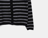 Jui Stripe V-neck Long Sleeve Knit Cardigan