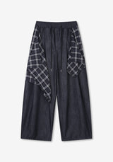 SE Non-fade Check Layered Denim Pants