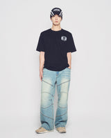 25FW THREE TONE ASYMMETRY COTTON BALL CAP BLACK