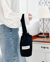 【MADE】Canvas waterproof Tumbler cross bag - Black