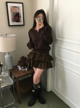 [BELLIDE MADE]フルダウンカラーネックブラケット長袖ニット
