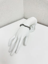  White leather chain layered bracelet