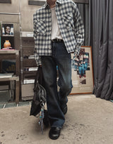 Soy's Dirty Wash Flare Denim Pants