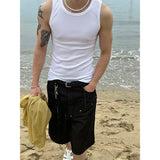 [S/S] Rivet bermuda denim pants