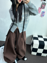 PARACHUTE TWO PINTUCK BALLOON LONG WIDE PANTS 🖤🩶💜🤎🩷5COLOR