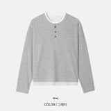 Henley Neck Layered Crop T-Shirt