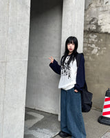 Aoi Semi Balloon Denim Wide Pants