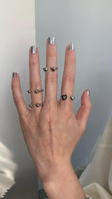 Piercing 2layered silver ring