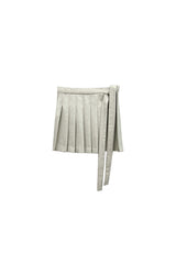 CLASSY HERRINGBONE WOOL SKIRT PANTS / IVORY