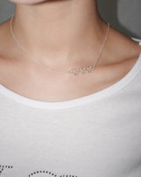 [925SILVER] RHYTHM TRIPLE HEART NECKLACE