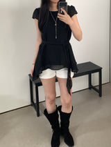 Yuria Chiffon Cap Sleeve Blouse