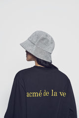 24FW ベーシックロゴベロアバケットハット メランジ