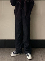 Rivet non-faded wide denim