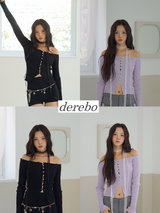 Pearl Burton Shirring V-neck Long Sleeve T-shirt