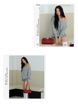 Unbalanced off-shoulder gray loose fit sweatshirt
