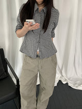 レッカ ロールドアップ チェックシャツ