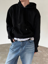 Snap warmer crop hood t-shirts(3color)