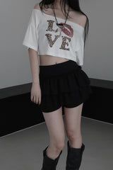 leopard love off shoulder T (2color)