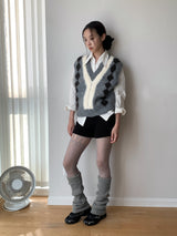 Detail V-neck Knit Vest Vest