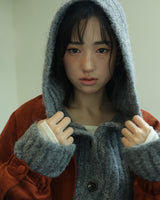 CROPPED HOODIE CARDIGAN - CHARCOAL