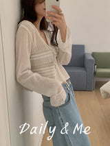 frill see-through cardigan(4color)