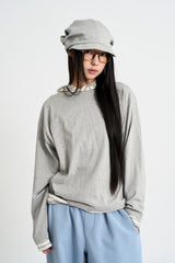 コントラストフードストリングTシャツ