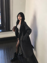 [BELLIDE MADE] Log, Handmade High-Neck Long Coat