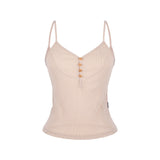 SEETHROUGH BUTTON SLEEVELESS_Beige
