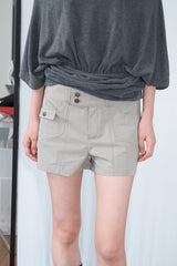ダブルボタン コットンショーツ (Beige/2size)