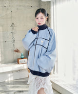 UNISEX パイピングトラックジャケット ブルー