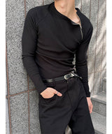 [S/F] Ragaln golgi side zipper slim t-shirts(3color)