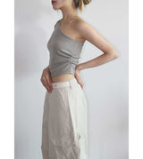 CUT OUT SHIRRING SLEEVELESS