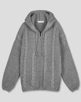 Lune Cable Half Zip-Up Hoodie Knit