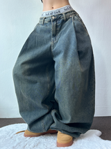 ピンタックリベットバルーンデニムパンツ 💙🩵