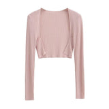Rib Crop Bolero Cardigan