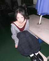 (2color) Tartan Check Wrinkle Harem Pants