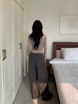 バックポイント ビズー ワイドロングデニムパンツ
