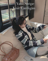 Striped knit cardigan