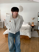Old Patch Cotton Blouson Padding Jacket