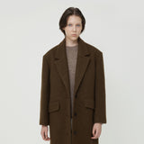 WOMAN OVER FIT SINGLE LONG COAT CAMEL BROWN