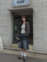 フィリップブラシウォッシングバーミューダデニムパンツ