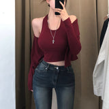 [BELLIDE MADE] Holter neck camisole + cardigan setup