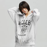 ARCH LOGO WASHED HOODIE ZIP-UP_WH