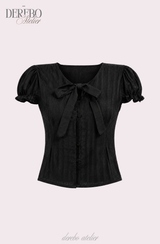Pure strap short-sleeved blouse