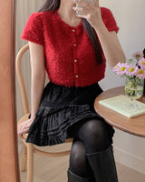 Buckle short sleeve cardigan