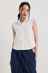 コットンノースリーブシャツ, White