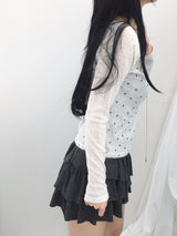 Mini dot ribbed t