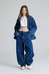 CARPENTER LOOSEFIT DENIM PANTS DEEPBLUE